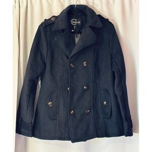 NWT Celsius Premium Navy Blue Double Breasted Peacoat Jacket PK230 Womens Size L